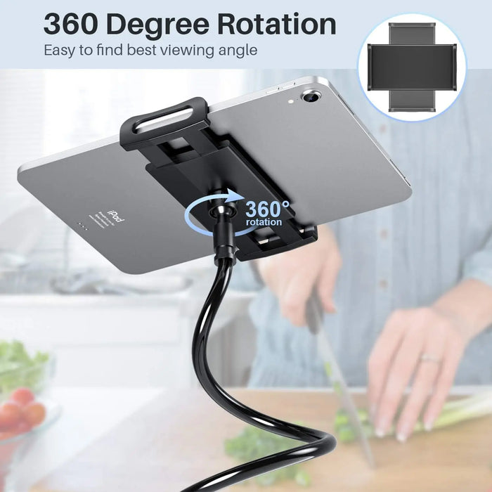 Supporto per Tablet da 100cm supporto per letto regolabile con braccio flessibile morsetto per montaggio su tavolo per iPad Air Mini o altri dispositivi da 4.7-10.5"