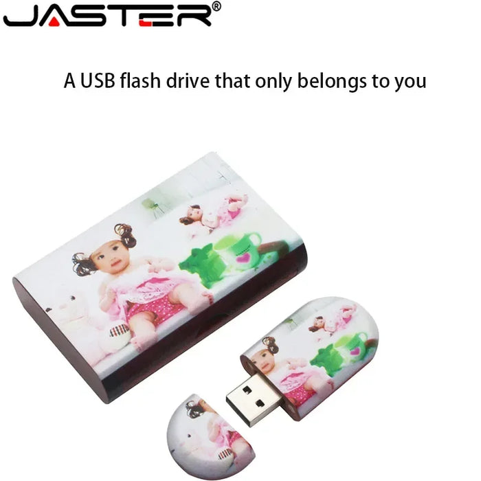 JASTER Logo in legno di alta qualità Incisione Chiavetta USB in legno 4 GB 8 GB 16 GB 32 GB 64 GB Regalo di nozze Scheda di memoria Flash Pen Drive