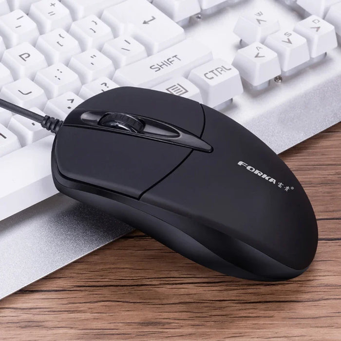 FORKA Silent Click USB Wired Computer Mouse ergonomico Muto PC Gioco per computer Mouse Mouse per PC Laptop Notebook Accessorio per ufficio