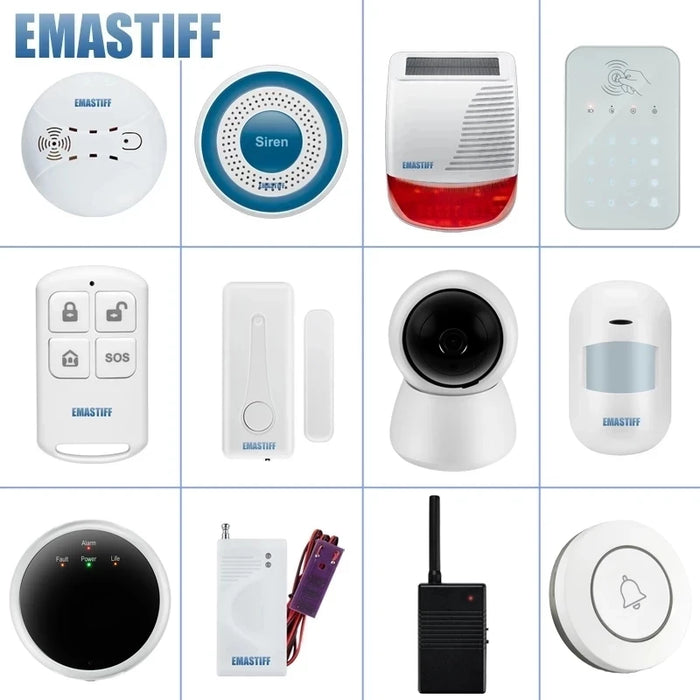 NUOVO 433 mhz Sensore Gap Porta Rilevatore di Movimento PIR LCD Senza Fili GSM SIM card Sistema di Allarme di Sicurezza Domestica Allarme di Sicurezza del Fumo