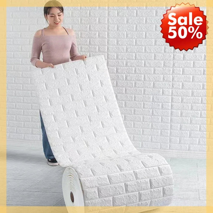 70cm * 2m 3D Soft Foam Brick Wallpaper Sticker Roll fai da te autoadesivo soggiorno casa cucina bagno carta da parati decorativa