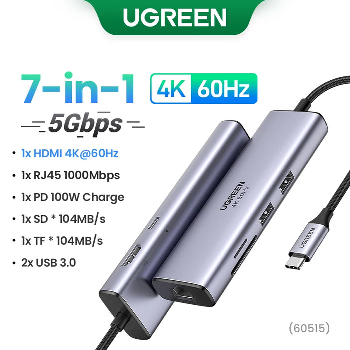 UGREEN USB C HUB 4K60Hz Adattatore HDMI USB C a USB3.0 PD100W SD e TF per MacBook Pro Air Laptop Tipo C 3.1 Splitter Docking Station