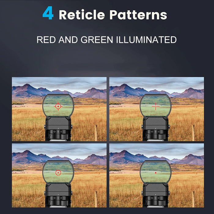 Bestsight Red Dot Sight Mirino olografico Reflex 4 Reticolo Ottiche Collimatore illuminato rosso e verde Mirino da caccia