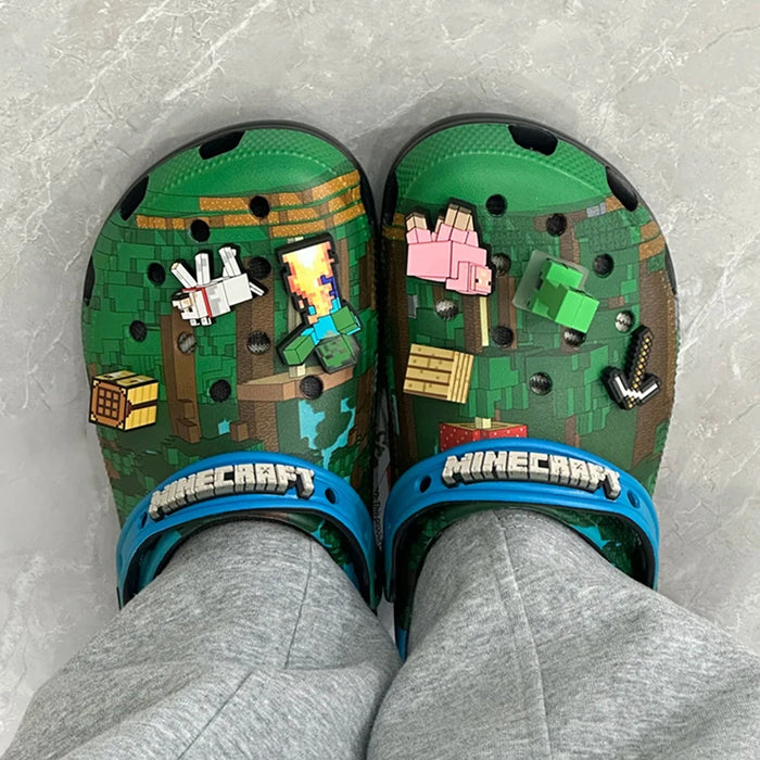 Nuovo My World Anime Gioco Bambini Adulti 3d Scarpe da spiaggia per la casa Pantofole estive Sandali con foro Pantofole Sandali Eva per regalo per bambini