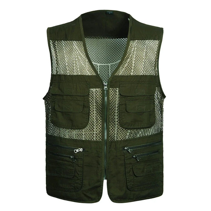 2021 uomo multi-tasca gilet classico maschio senza maniche scarico solido cappotto gilet da lavoro fotografo tattico gilet in rete giacca