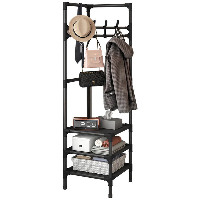 Appendiabiti ad angolo Appendiabiti multifunzione a 3 strati Scaffale per riporre abiti Appendiabiti ad angolo da pavimento