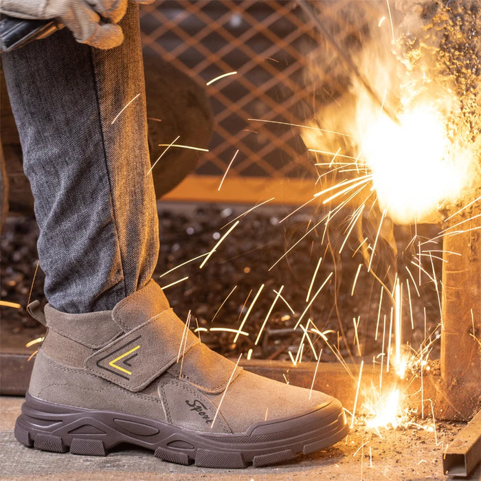 Stivali da lavoro da costruzione scarpe antinfortunistiche antiurto antiperforazione stivali da uomo con punta in acciaio stivali da saldatura antiscottatura scarpe indistruttibili