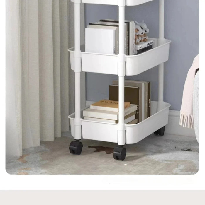 Scaffale portaoggetti multistrato per carrello piccolo da pavimento a pavimento cucina camera da letto bagno scaffale portaoggetti con ruote