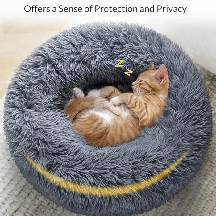 Lettino rotondo per animali domestici da 40-90cm per letto per cani di grandi dimensioni letto per gatti Super morbido casa per cani lunga in peluche per cani di taglia media inverno caldo sonno