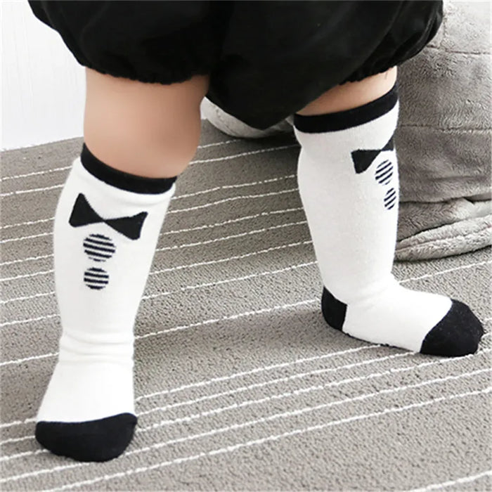 1 paio Unisex Lovely Cute Cartoon Fox Kids baby Socks Knee Girl Boy Baby Toddler Socks animal infant Soft Cotton Socks Leg Warm
