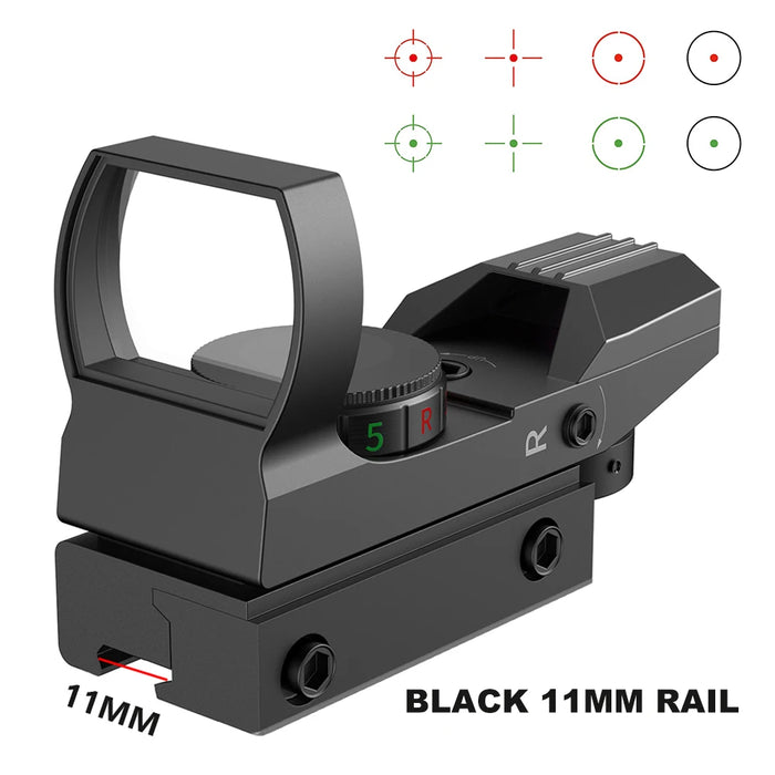 Hot 20mm Rail Cannocchiale da puntamento Ottiche da caccia Olografico Red Dot Sight Reflex 4 Reticolo Scope Collimatore Sight
