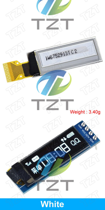TZT Modulo OLED da 0,91 pollici Bianco/Blu OLED 128X32 OLED Modulo display LCD a LED 0,91 "IIC Comunicare per Arduino ROHS