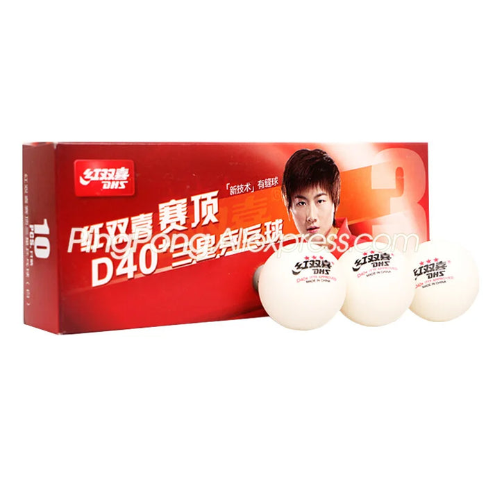 Palline da ping pong DHS 3 Star D40 + Palline da ping pong con cuciture a 3 STELLE Palline da ping pong originali DHS 3 STAR omologate ITTF