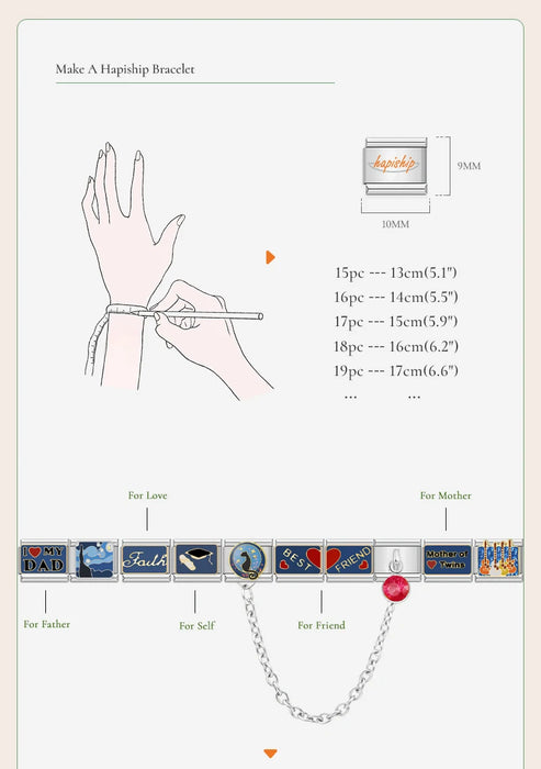 Hapiship originale margherita cavallo amore farfalla mamma cane moto elefante fascino braccialetto adatto creazione di gioielli in acciaio inossidabile DJ003