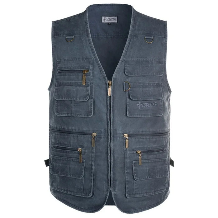 8XL 9XL 10XL Nuovo maschio Casual Estate Gilet senza maniche in cotone di grandi dimensioni con molte 16 tasche Gilet fotografico multitasche da uomo