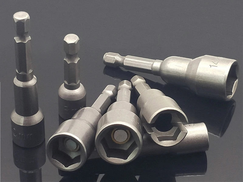 1PC Ugelli a manicotto con esagono incassato Forte set di driver per dadi magnetici Adattatore per punta da trapano Manicotto approvato dal vento Elettrico 6 8 10 13 17 19MM