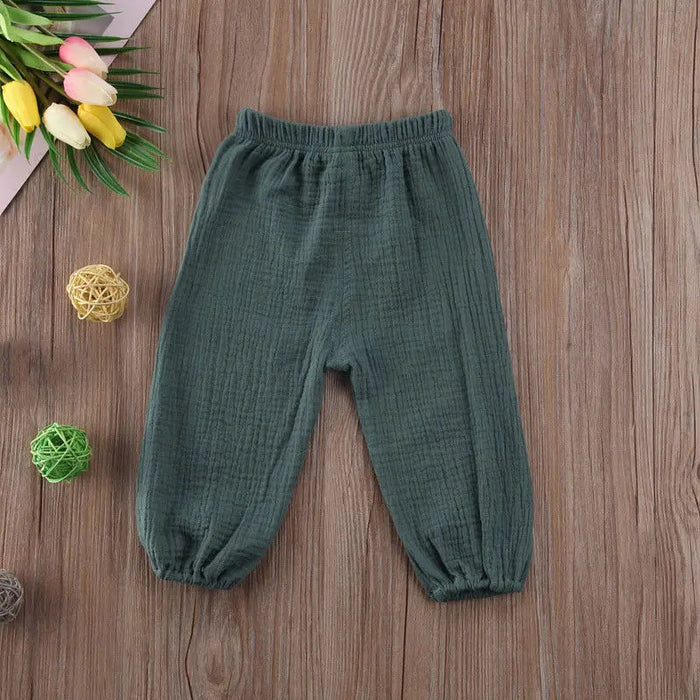 2017 Brand New Toddler Infant Child Baby Girls Boy Pants pantaloni in cotone rugoso Vintage Bloomers pantaloni Legging pantaloni solidi 6M-4T