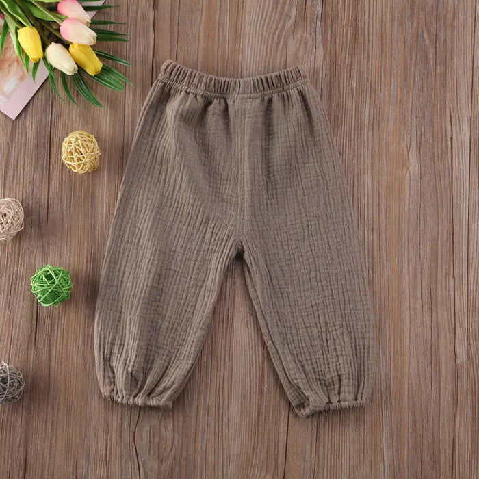 2017 Brand New Toddler Infant Child Baby Girls Boy Pants pantaloni in cotone rugoso Vintage Bloomers pantaloni Legging pantaloni solidi 6M-4T
