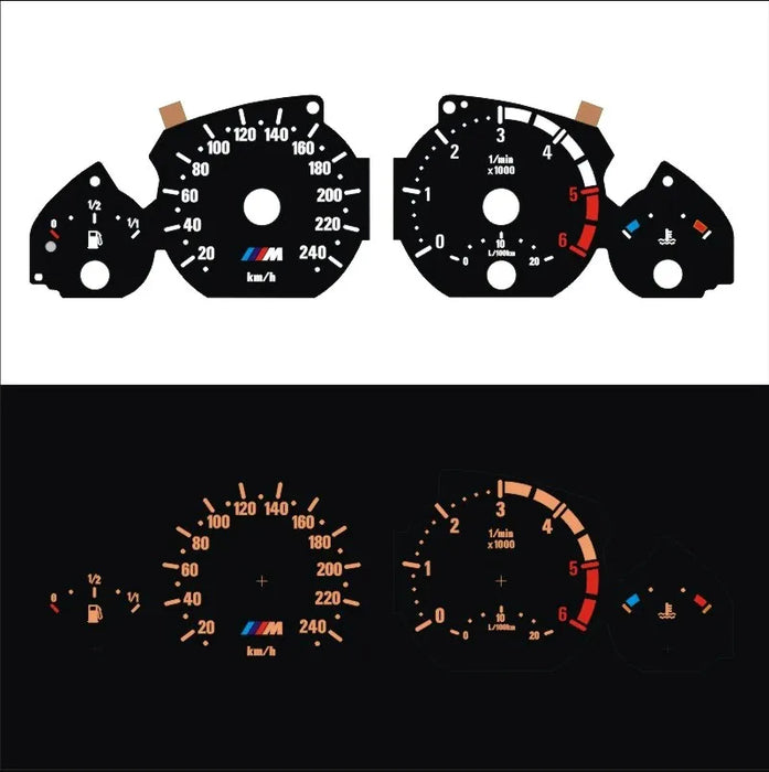 DASH 6000 RPM EL Glow Gauge per aggiornamento cruscotto al plasma diesel BMW Serie 3 E46